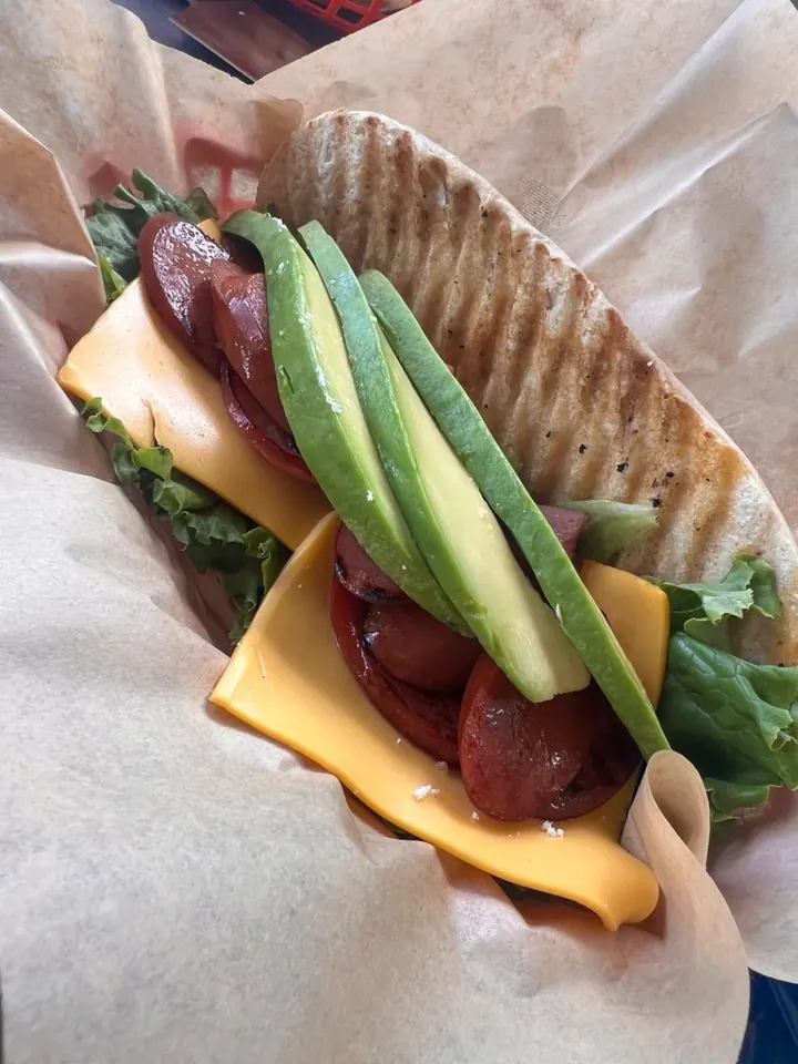 Breakfast sausage sandwich