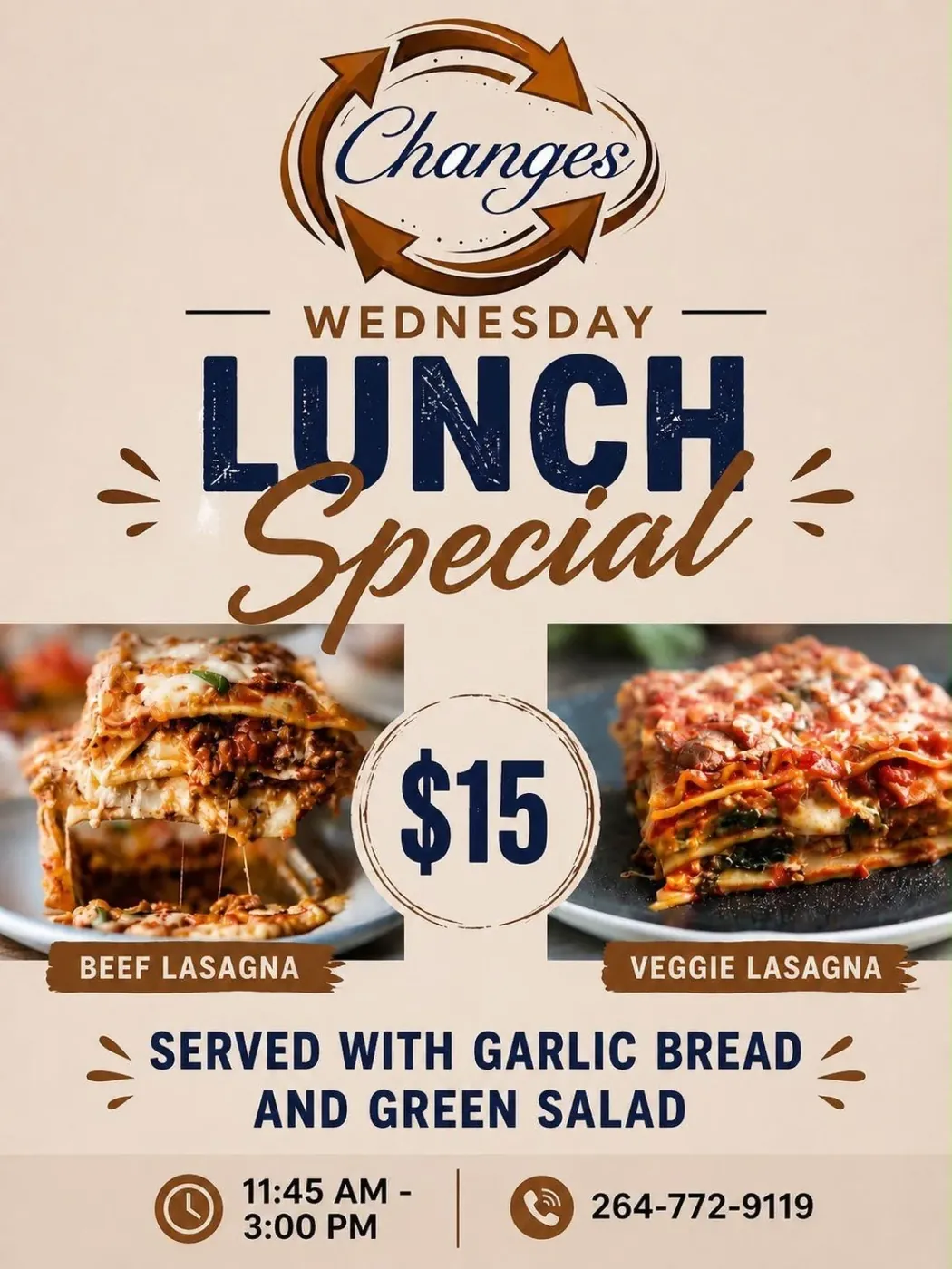 Wednesday Lasagna Lunch Special